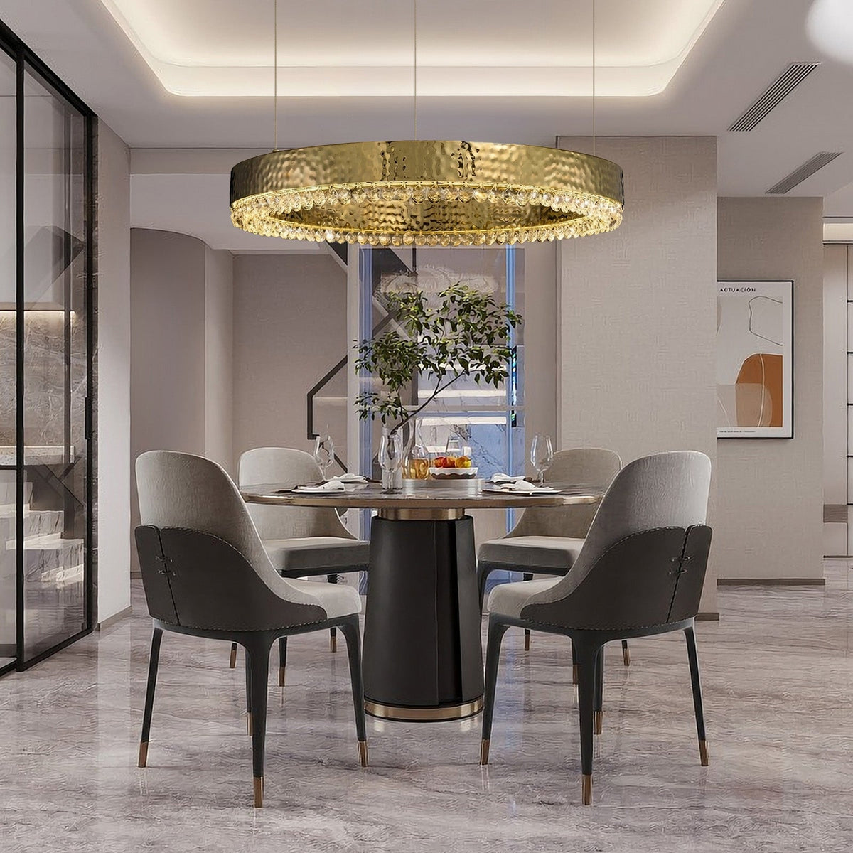 Hudson Crystal Modern Pendant Light - 31" Dia (80 cm)Blushlighting