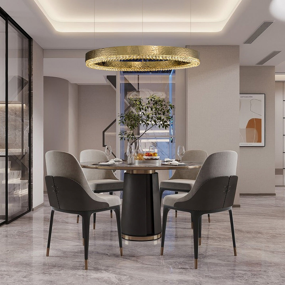 Hudson Crystal Modern Pendant Light - 31" Dia (80 cm)Blushlighting
