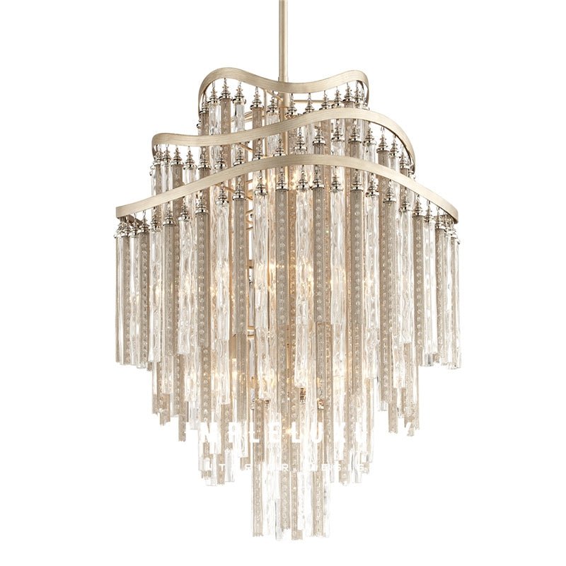 Huge Post-modern Hollow Glass Tube Tassel Chandelier for Living Room/Foyer/Villa/Stairs - D25.6"*H39.4"Warm LightBlushlighting