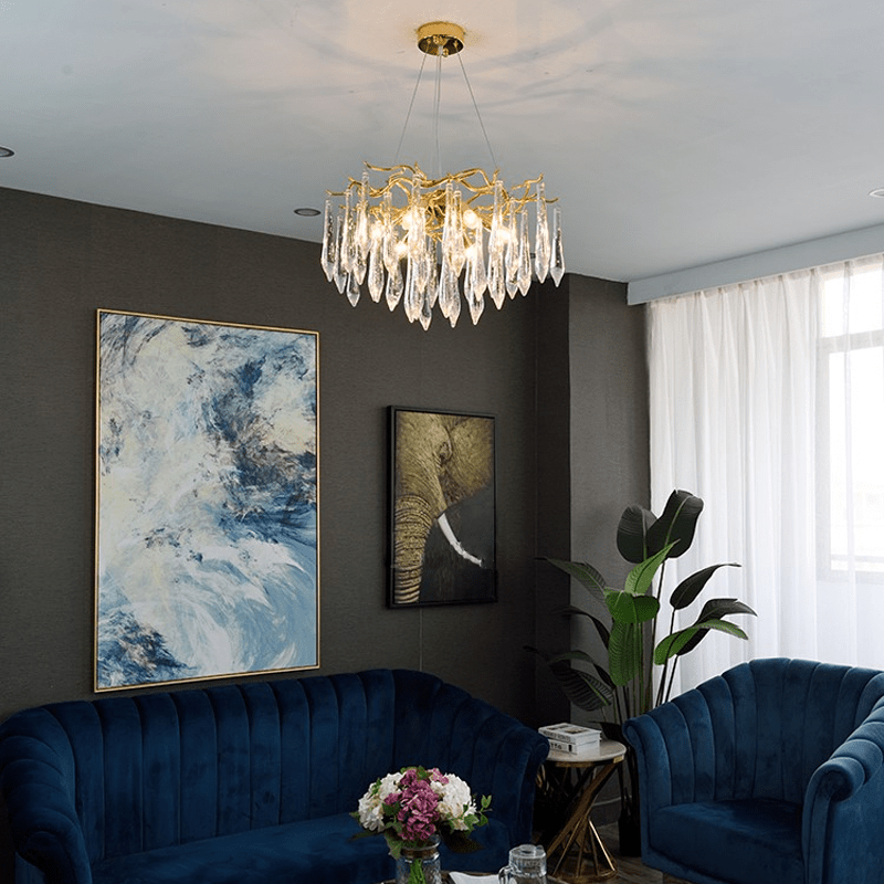 Hurrey Branch Crystal Rain Chandelier - 23.62" diamBlushlighting