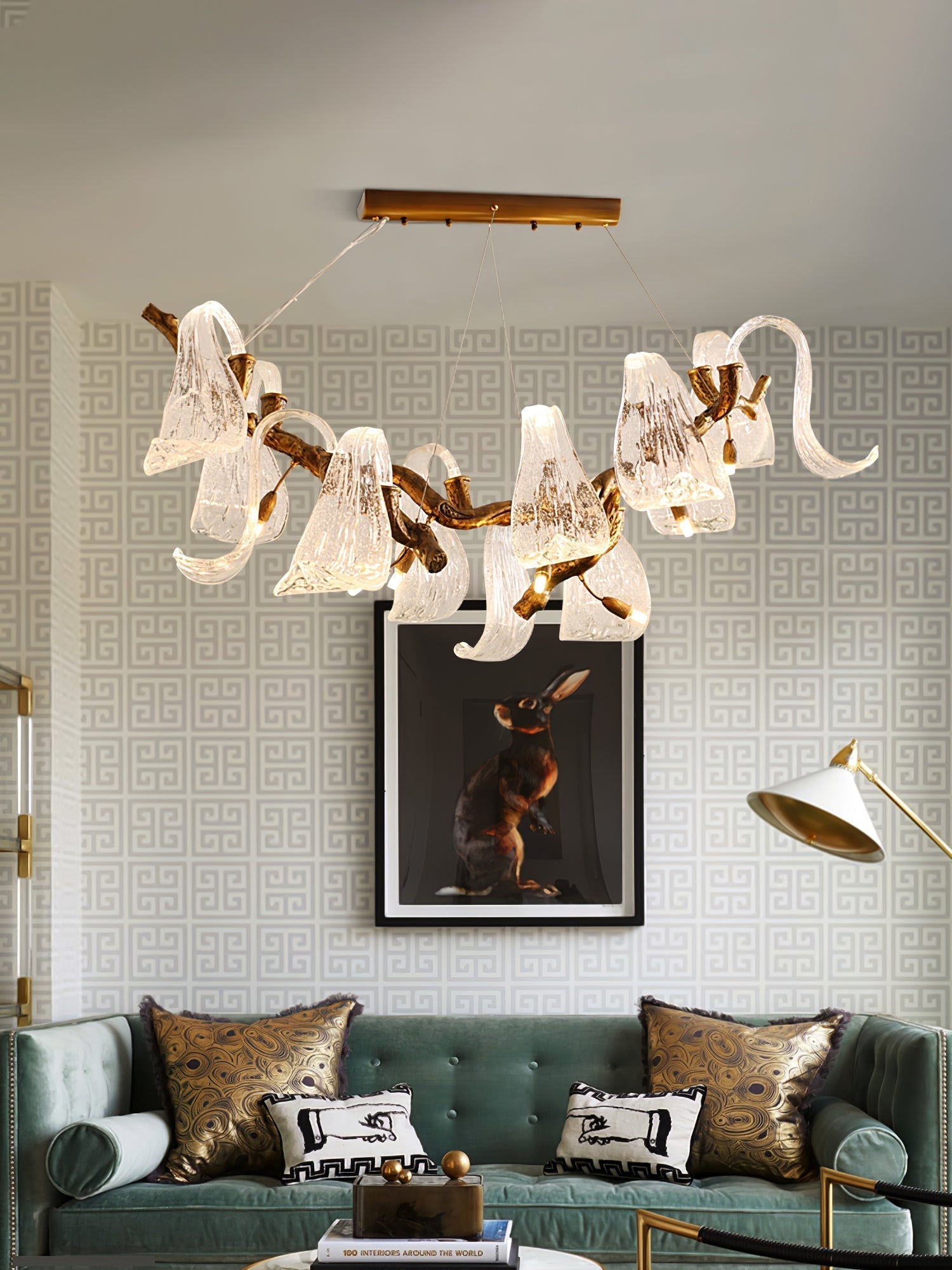 Icarus Wings Horizontal Branch Chandelier - L 39.4″ x W 15.7″ x H 15.7″ / L 100cm x W 40cm x H 40cmBlushlighting