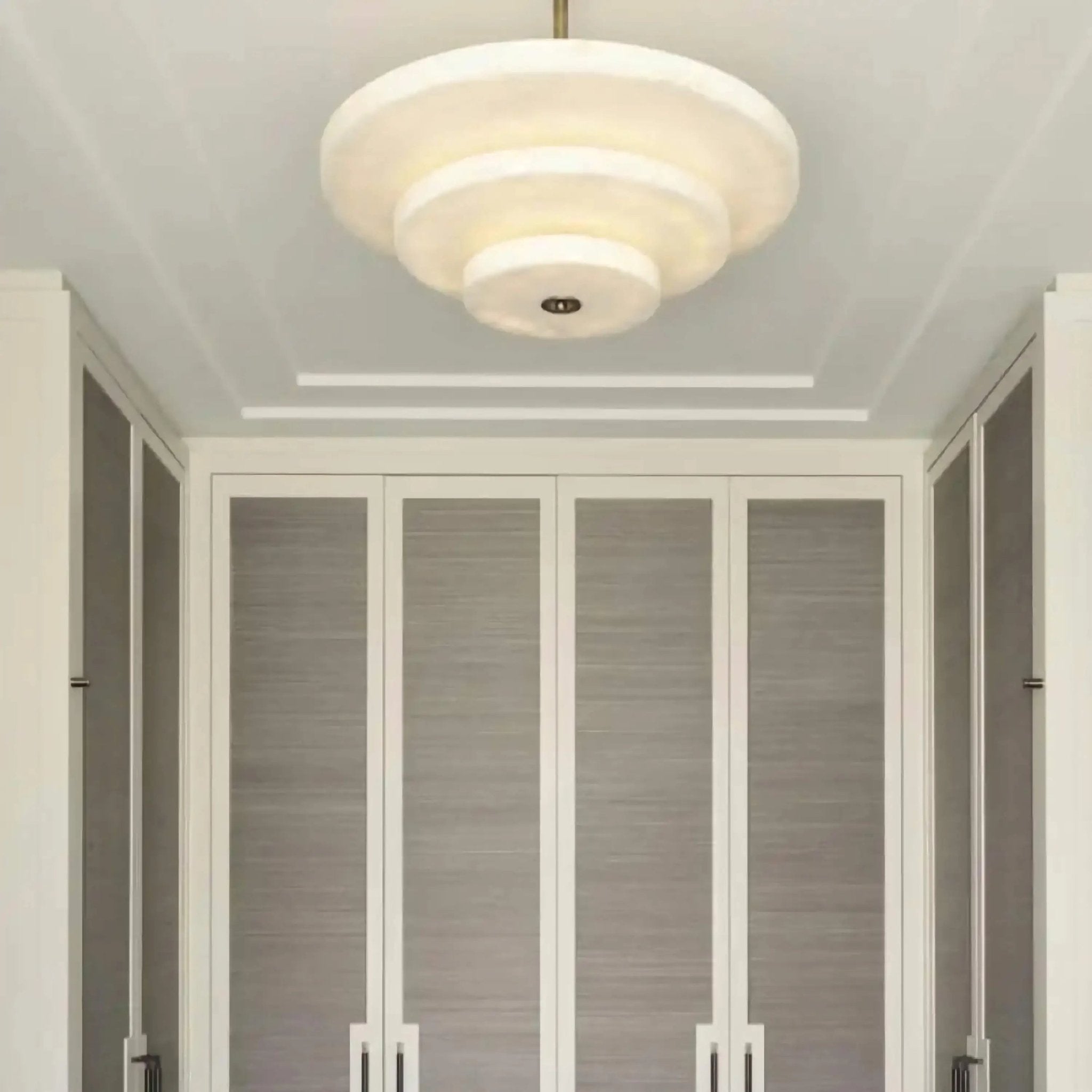 Ice Queen Alabaster Chandelier - ∅ 33.5″ x H 17.7″Bronze & WhiteWarm LightBlushlighting