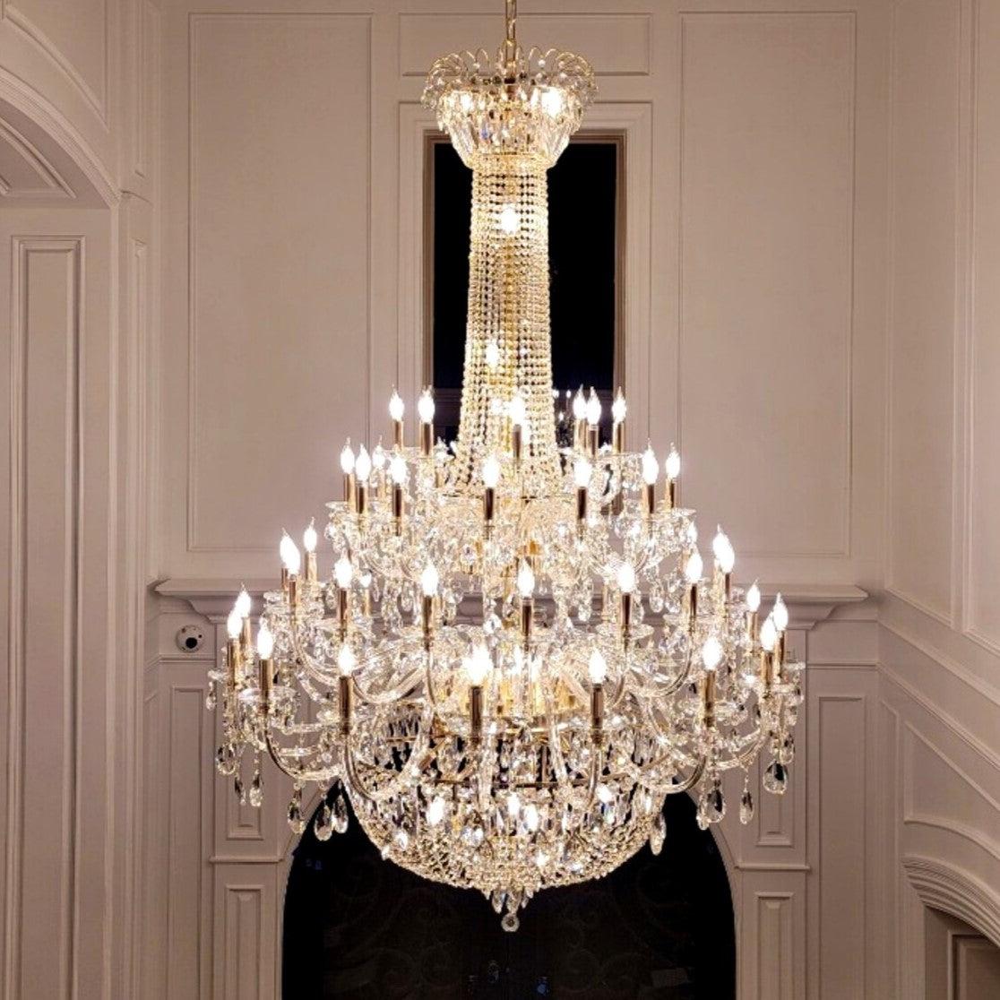 Extra Large European-style Multi-layers Candle Luxury Crystal Chandelier GBUd Art Foyer/Staircase Decorative Light Fixture