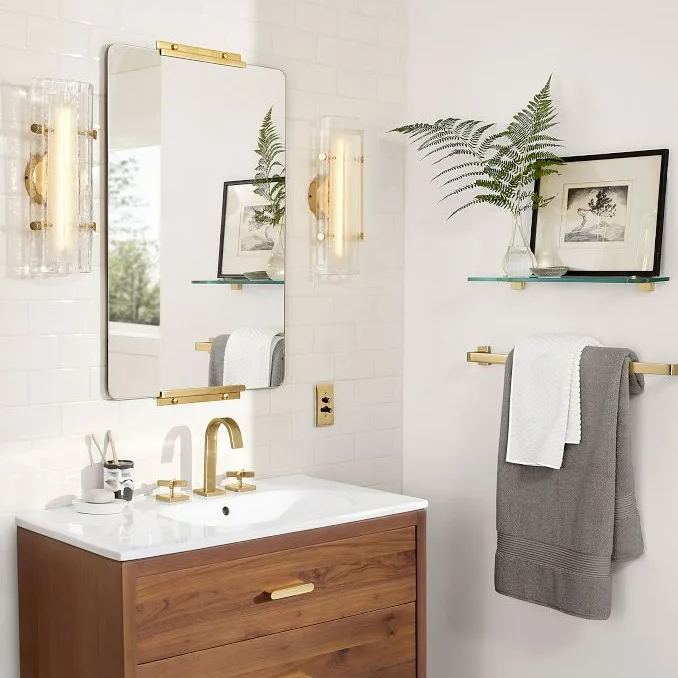 Womter 16" LED Clear Fluted Glass Wall Sconce
