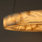 Halo Ring Alabaster Natural Stone Chandelier - Blushlighting