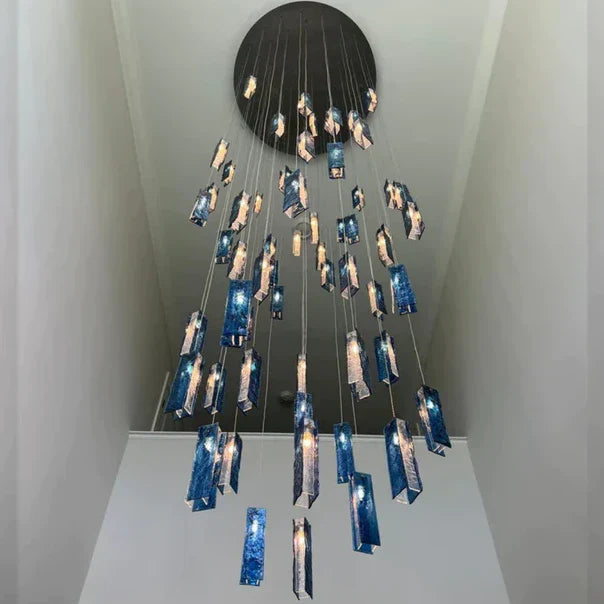 Art Design 1/25/60/84-Light CBUorful Rectangle Cluster Glass Tile Pendant/Chandelier