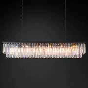 Clavel 2 Tiers Crystal Island Linear Chandelier Brass