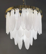 Tampa Leaf Round Tiered Glass Chandelier