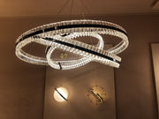 2-Tier Oval Crystal Ring LED Chandelier