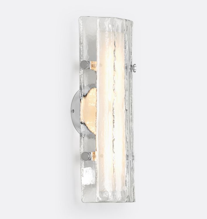 Womter 16" LED Clear Fluted Glass Wall Sconce