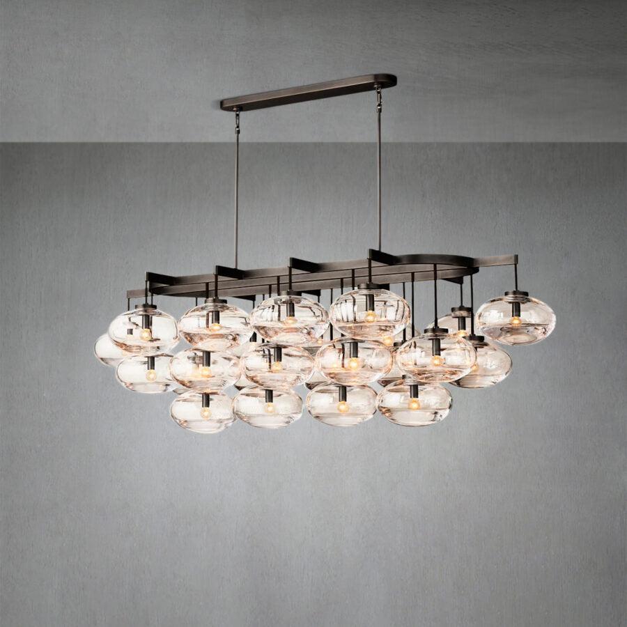 Cabrlet Clear Glass Linear Chandelier 72"
