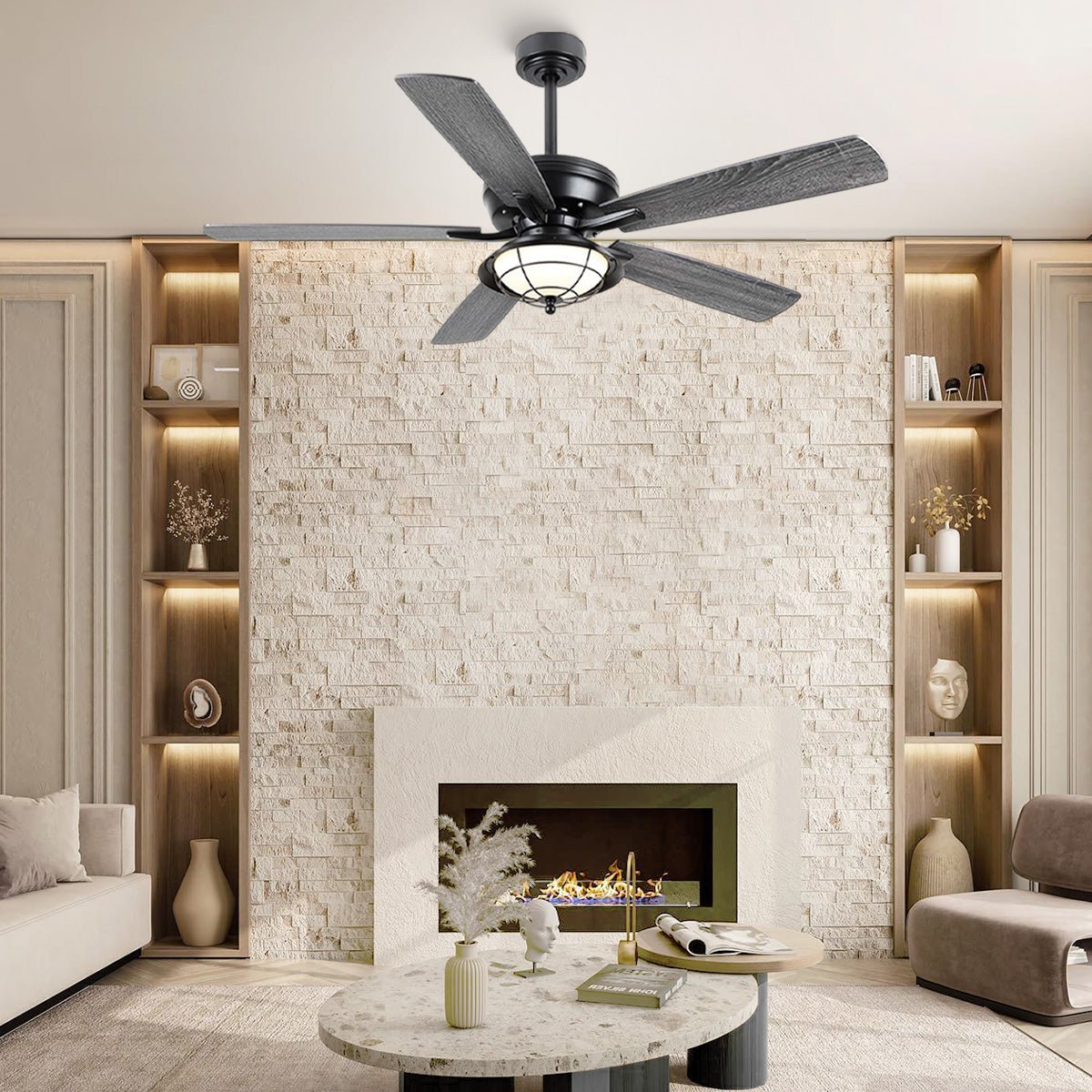 Indoor/Outdoor Ceiling Fans Farmhouse Modern Style 52" - Blushlighting