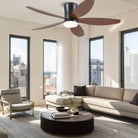Indoor/Outdoor Recessed Black Ceiling Fan Light - Brown48"Blushlighting