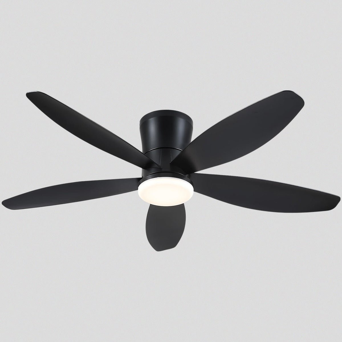 Indoor/Outdoor Recessed Black Ceiling Fan Light - Black48"Blushlighting