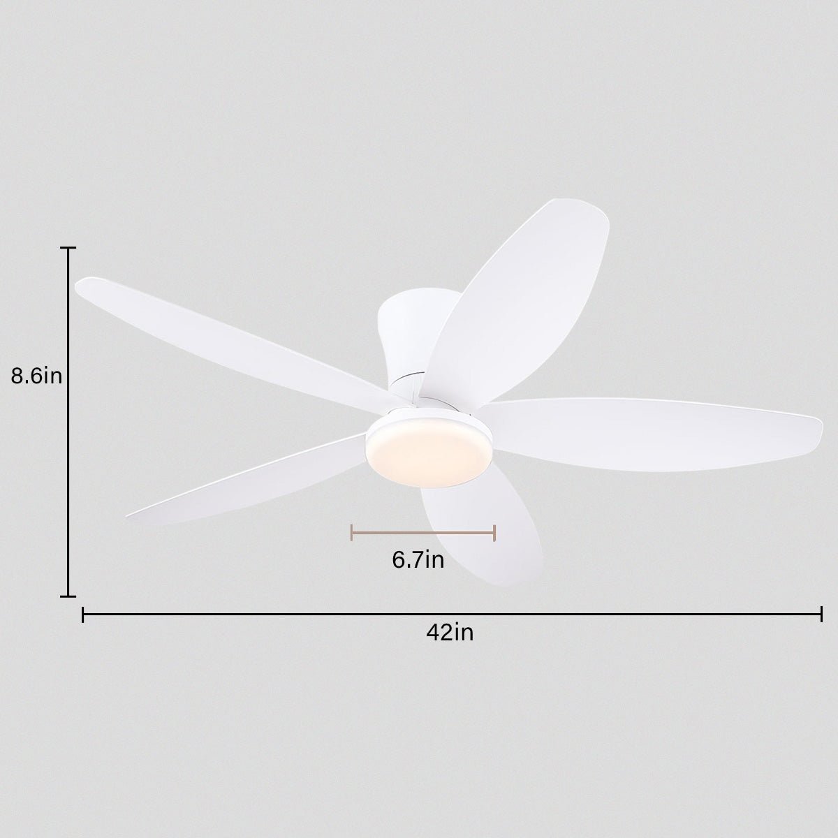 Indoor/Outdoor Recessed Black Ceiling Fan Light - White42"Blushlighting