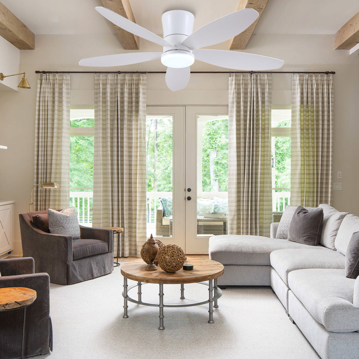 Indoor/Outdoor Recessed Black Ceiling Fan Light-ceiling light-Blushlighting