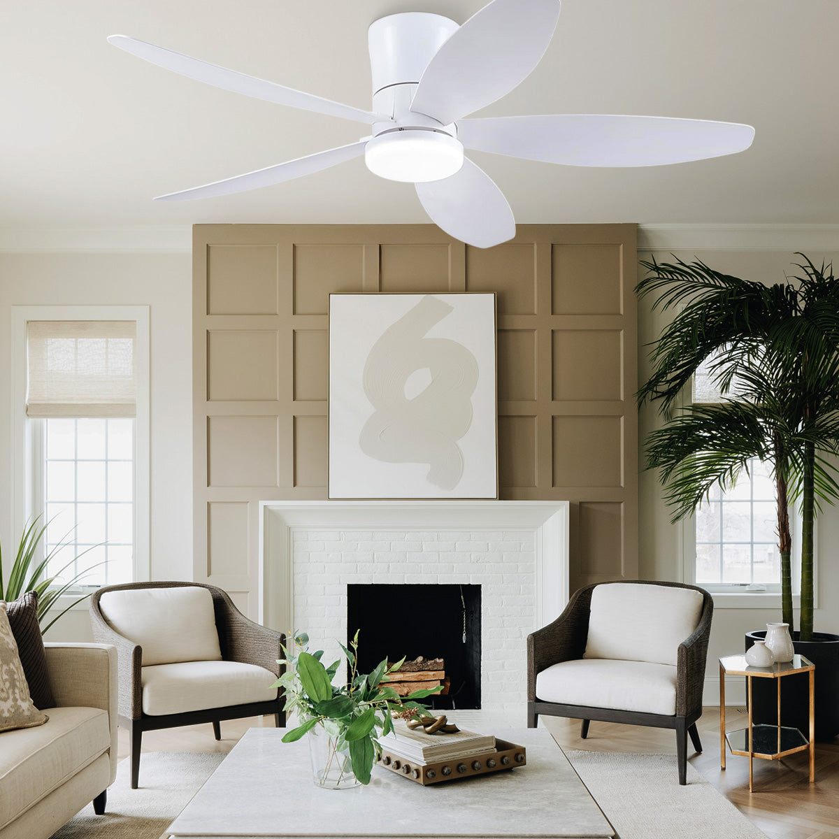 Indoor/Outdoor Recessed Black Ceiling Fan Light-ceiling light-Blushlighting