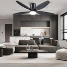 Indoor/Outdoor Recessed Black Ceiling Fan Light - Black48"Blushlighting