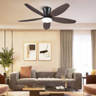 Indoor/Outdoor Recessed Black Ceiling Fan Light - Brown42"Blushlighting