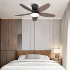 Indoor/Outdoor Recessed Black Ceiling Fan Light - Brown36"Blushlighting