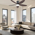 Indoor/Outdoor Recessed Black Ceiling Fan Light - Brown42"Blushlighting