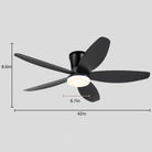 Indoor/Outdoor Recessed Black Ceiling Fan Light - Black42"Blushlighting