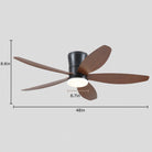 Indoor/Outdoor Recessed Black Ceiling Fan Light - Brown48"Blushlighting