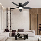 Indoor/Outdoor Recessed Black Ceiling Fan Light - Blushlighting