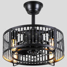 Industrial Black Cage Ceiling Fan Light 18" - Blushlighting