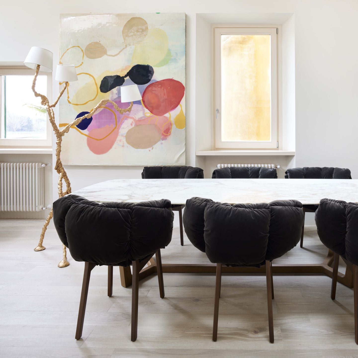 Ines brass three-light floor lamp product view 14