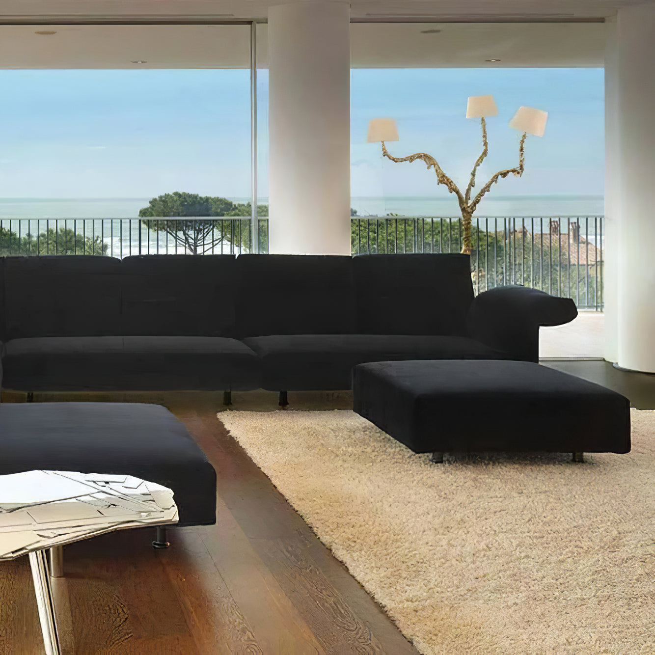 Ines brass three-light floor lamp product view 18
