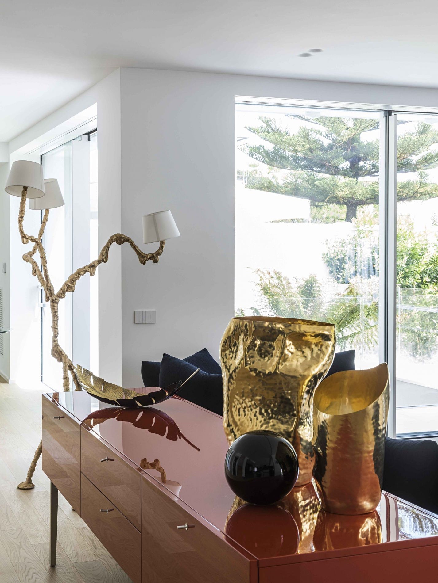Ines brass three-light floor lamp product view 27