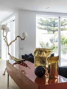 Ines Brass Three-Light Floor Lamp - Ø 31.5″ × H 78.7″Brass / WhiteUS PlugBlushlighting