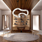 Infinity Alabaster Pendant Light for Entryway – Modern Symmetrical Entrance Lighting - Blushlighting