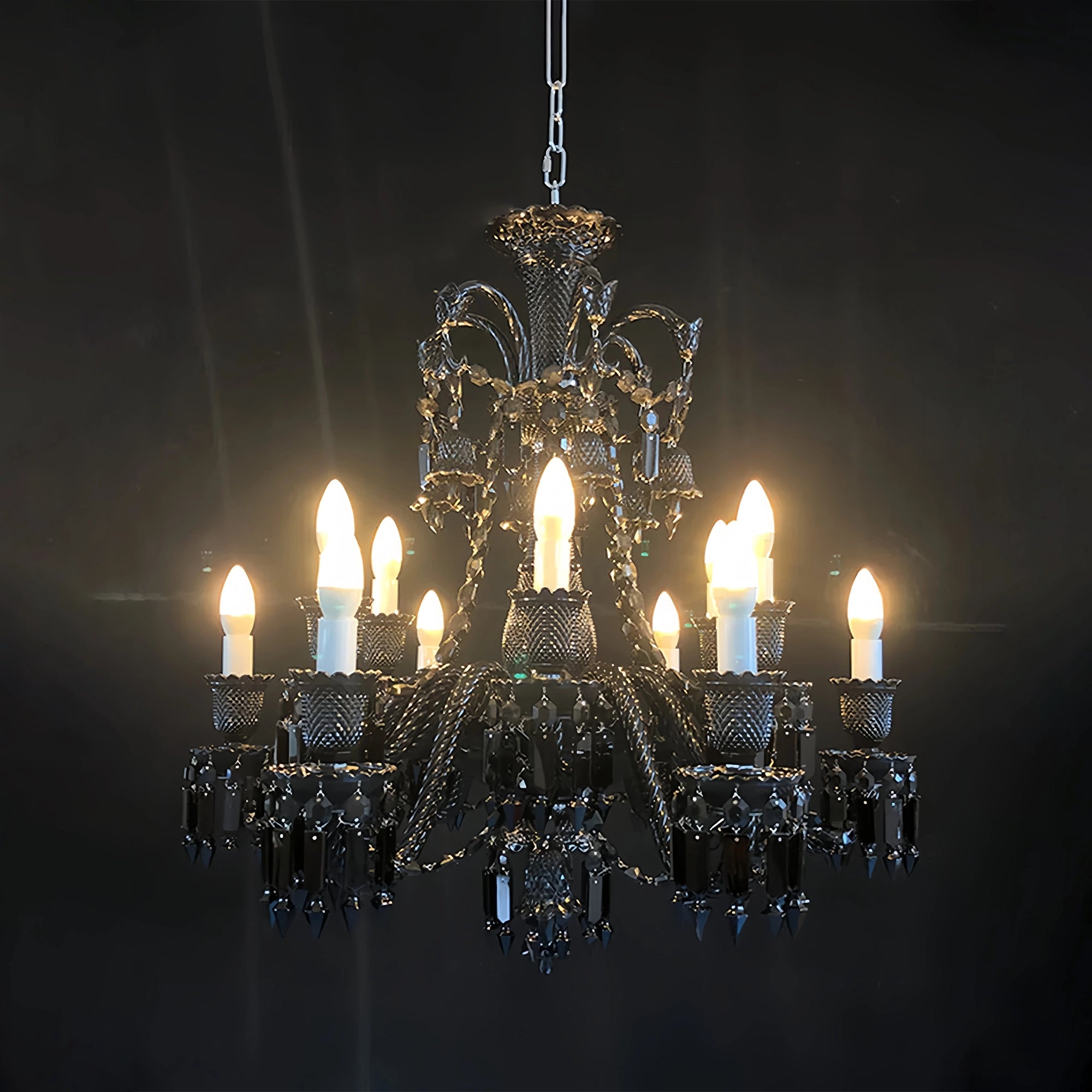 Inspired Lustre Black Crystal Lighting 12 Lights Chandelier - Blushlighting