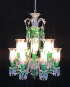Inspired Lustre Clear & Green Crystal Lighting Chandelier - Blushlighting