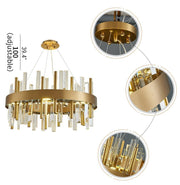 Blushlighting® Gold/black crystal chandelier for bedroom, living room.