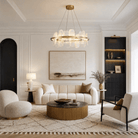 Iris Handblown Glass Petal Chandelier - Ø34.6" × H14" (Ø88 × H35.5 cm)Blushlighting