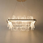 Iris Handblown Glass Petal Square Chandelier - Blushlighting