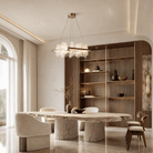 Iris Handblown Glass Petal Square Chandelier - Blushlighting
