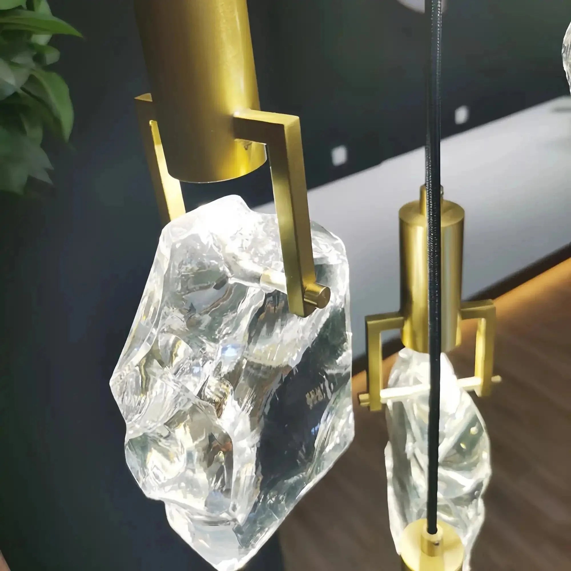 Irregular crystal pendant 6 styles - Round - 5 lightsBlushlighting