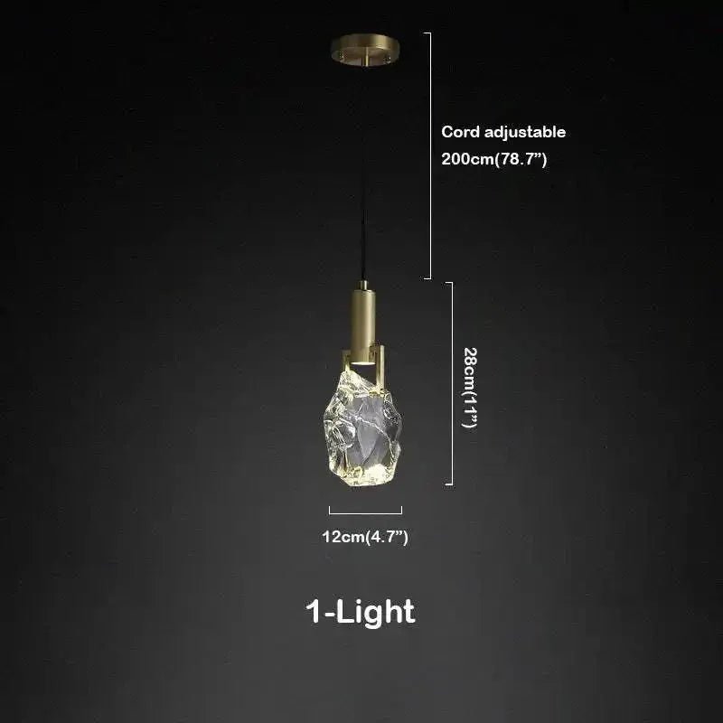 Irregular crystal pendant 6 styles - Round - 5 lightsBlushlighting