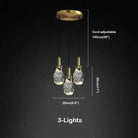 Irregular crystal pendant 6 styles - Round - 3 lightsBlushlighting