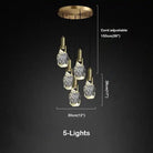 Irregular crystal pendant 6 styles - Round - 5 lightsBlushlighting