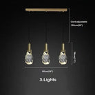 Irregular crystal pendant 6 styles - Linear - 3 lightsBlushlighting