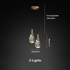 Irregular crystal pendant 6 styles - Round - 2 lightsBlushlighting