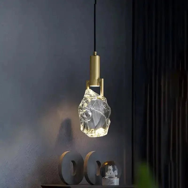Irregular crystal pendant 6 styles - Round - 1 lightBlushlighting