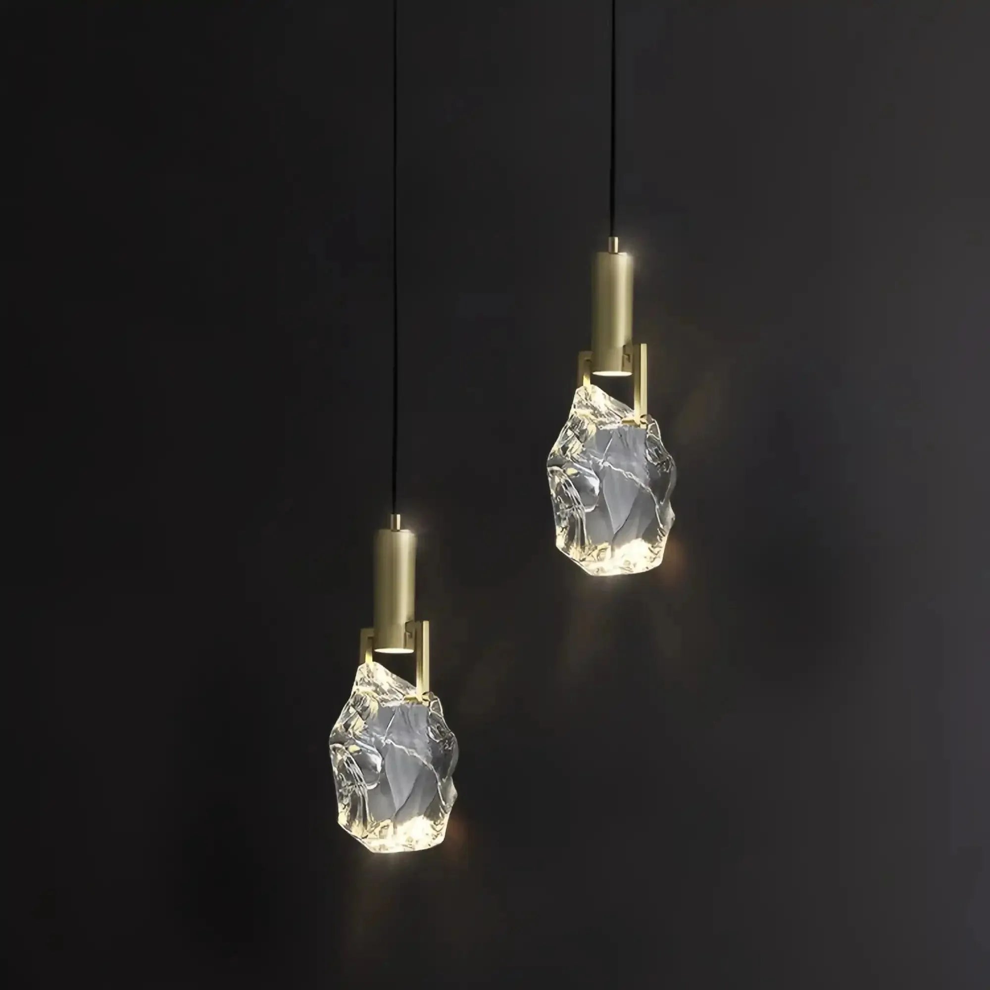 Irregular crystal pendant 6 styles - Round - 1 lightBlushlighting