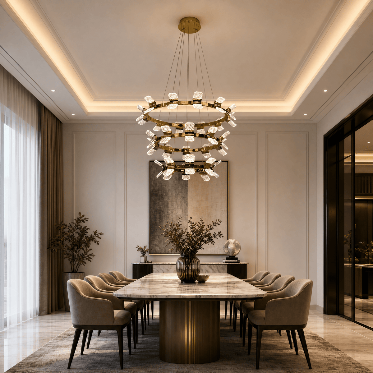 Isadora Foyer Chandelier Contemporary - Blushlighting