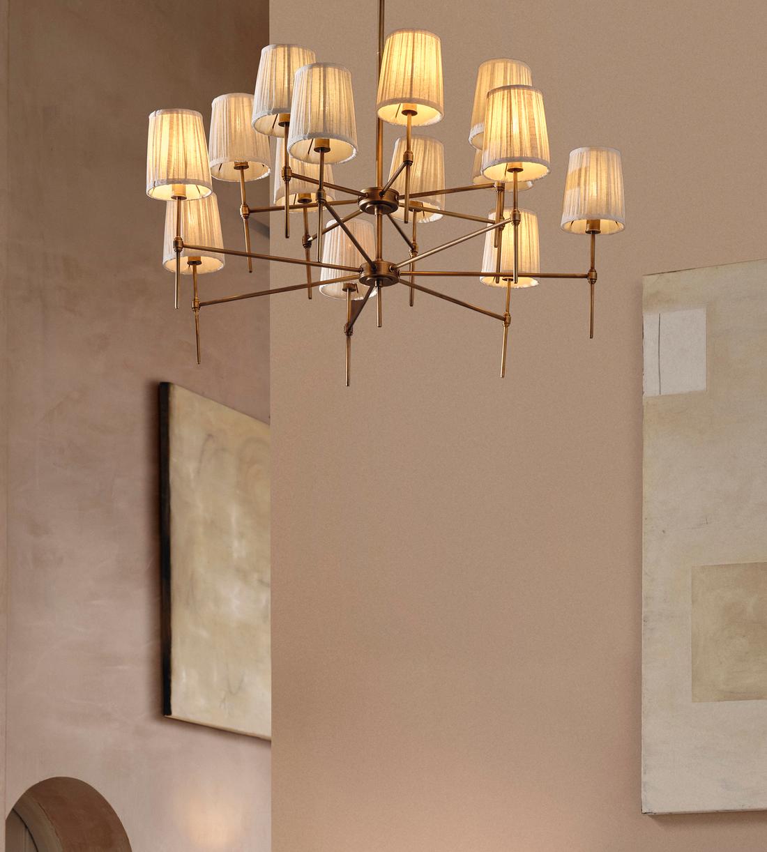 Isobella Chandelier, Antiqued Brass, Large - Blushlighting